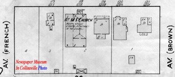 1919 Sanborn Map of 1st Church Building and it's expansions